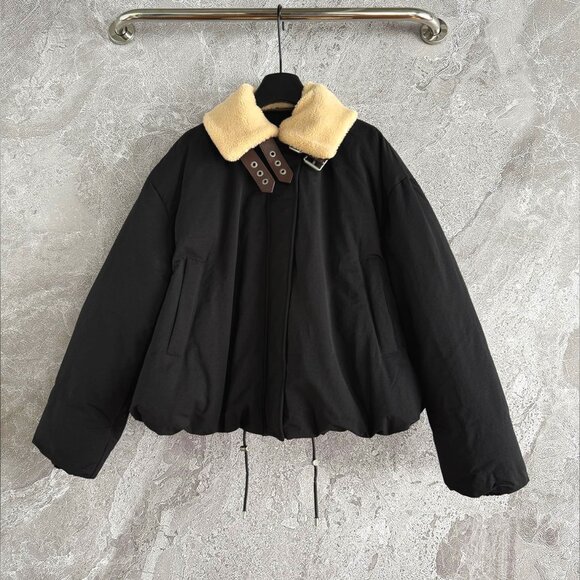 LOEWE Shearling-trimmed cotton-blend shell jacket - Picture 3 of 11